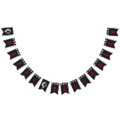 Getrokken getuige vliegt op volle maan vlaggetjes (Alle)