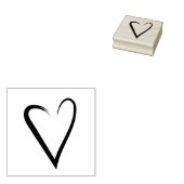 Getrokken hartstempel rubberstempel (Gestempeld)