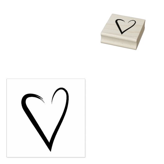 Getrokken hartstempel rubberstempel (Gestempeld)