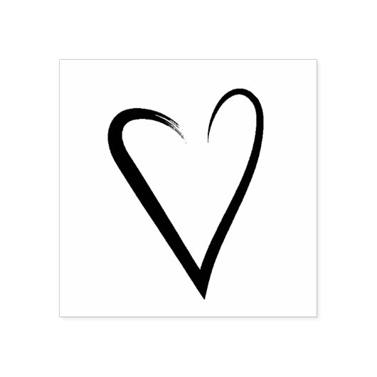 Getrokken hartstempel rubberstempel (Afrduk)