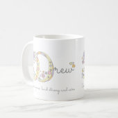 Getrokken letter D naam betekenis monogram mok (Voorkant links)