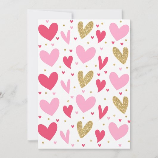 Getrokken met de inviteringsharten van het Baby sh Kaart (Achterkant)