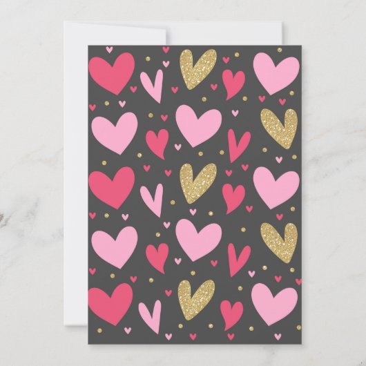 Getrokken met de inviteringsharten van het Baby sh Kaart (Achterkant)