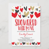 Getrokken met de inviteringsharten van het Baby sh Kaart (Voorkant)