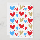 Getrokken met de inviteringsharten van het Baby sh Kaart (Achterkant)