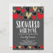 Getrokken met de inviteringsharten van het Baby sh Kaart (Voorkant)