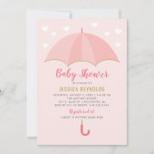 Getrokken met liefdesblush roze Baby shower Kaart (Voorkant)