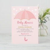 Getrokken met liefdesblush roze Baby shower Kaart (Staand voorkant)