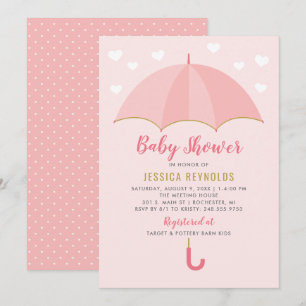 Getrokken met liefdesblush roze Baby shower Kaart