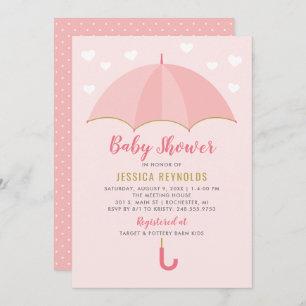 Getrokken met liefdesblush roze Baby shower Kaart