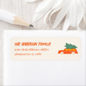  getrokken rode auto kerst doddle adres etiket (Insitu)