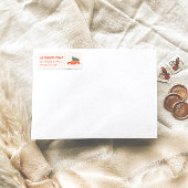 getrokken rode auto kerst doddle adres etiket