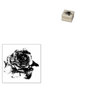 Getrokken Roos Rubberstempel (Gestempeld)