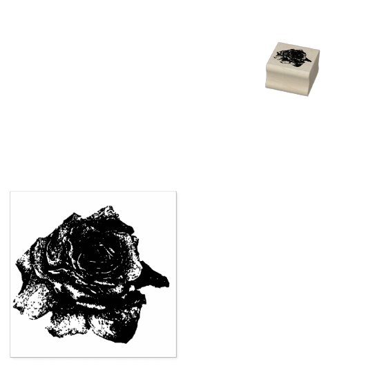 Getrokken Roos Rubberstempel (Gestempeld)