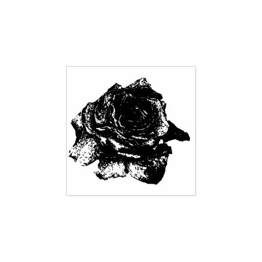 Getrokken Roos Rubberstempel