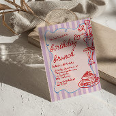 Getrokken Roze Bloemen Pannenkoeken Foto Verjaarda Kaart