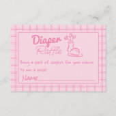 Getrokken roze broodje in de oven baby meisje luie informatiekaartje (Voorkant)