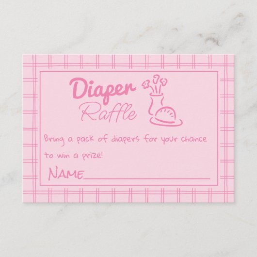 Getrokken roze broodje in de oven baby meisje luie informatiekaartje (Voorkant)