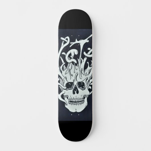 getrokken schedel persoonlijk skateboard (Voorkant)