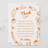 Getrokken Sinaasappel Lokaal geteelde groenten Bab Bedankkaart (Voorkant)