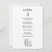 Getrokken trouwringen Tabel Aantal zitplaatsen gra Kaart (Voorkant)