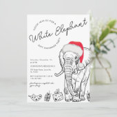 Getrokken Witte Olifant Gift Exchange Kerstfeest Kaart (Staand voorkant)