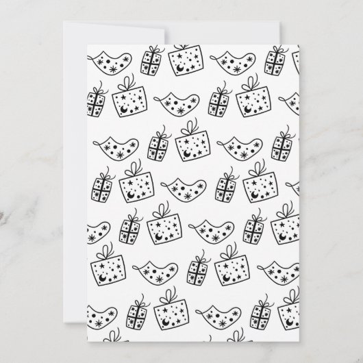 Getrokken Witte Olifant Gift Exchange Kerstfeest Kaart (Achterkant)