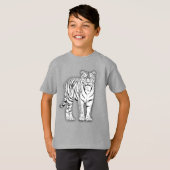 Getrokken witte tijger t-shirt (Voorkant volledig)