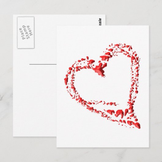 getropftes Herz Briefkaart (Voorkant / Achterkant)