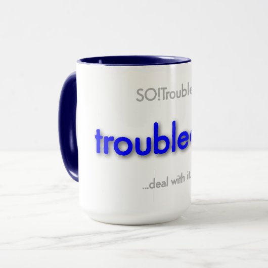 getroubledad! - basic blue mok (Voorkant links)