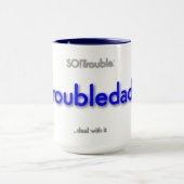 getroubledad! - blauw op wit mok (Midden)