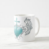 getrouw Crystal Blue Heart Koffiemok (Voorkant rechts)