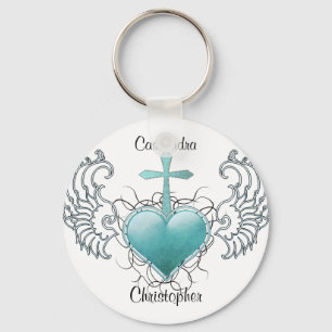 getrouw Crystal Blue Heart Sleutelhanger