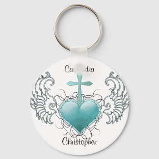 getrouw Crystal Blue Heart Sleutelhanger