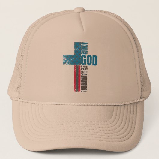 Getrouw en Onbevreesd: Krijger van God Trucker Hoe Pet (Voorkant)