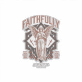 Getrouw Engel Vintage Gravure Christelijk T-Shirt Sticker (Voorkant)