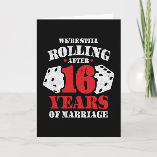 Getrouwd 16 jaar Grappig 16e bruiloft Jubileum Kaart (Voorkant)