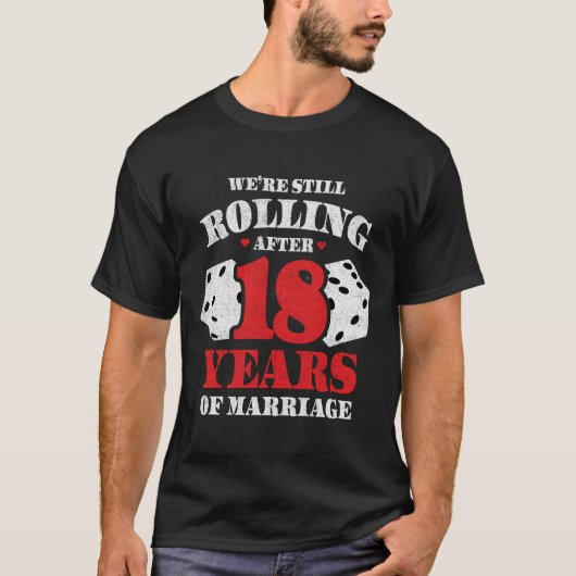 Getrouwd 18 jaar Grappig 18e bruiloft Jubileum T-shirt (Voorkant)