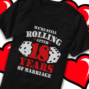 Getrouwd 18 jaar Grappig 18e bruiloft Jubileum T-shirt