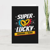 Getrouwd 1 jaar Lucky 1e bruiloft Jubileum Kaart (Voorkant)