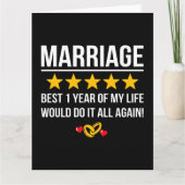 Getrouwd 1 jaar Schattige lief 1e bruiloft Jubileu Kaart (Voorkant)