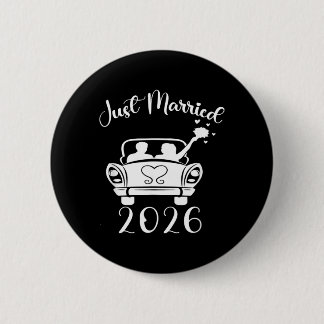 Getrouwd 2026 Trouwringen Overeenkomende Koppel Ronde Button 5,7 Cm