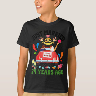 Getrouwd 24 jaar geleden grappig 24ste verjaardag  t-shirt