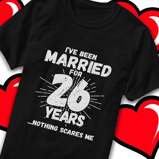 Getrouwd 26 jaar Grappig 26e bruiloft Jubileum T-shirt