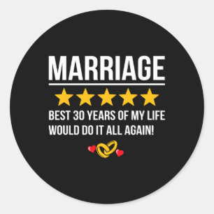 Getrouwd 30 jaar bruiloft Jubileum Ronde Sticker