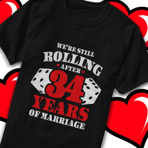Getrouwd 34 jaar Grappig 34e bruiloft Jubileum T-shirt