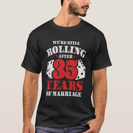 Getrouwd 35 jaar Grappig 35e bruiloft Jubileum T-shirt (Voorkant)