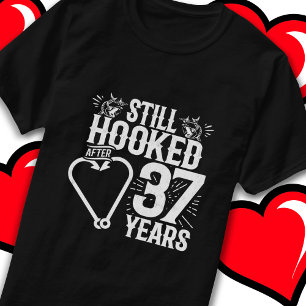 Getrouwd 37 jaar Gevist Grappig 37e Jubileum T-shirt