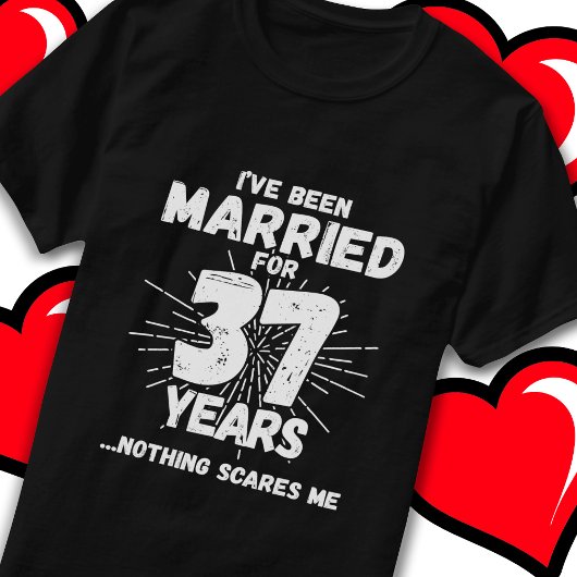 Getrouwd 37 jaar Grappig 37e bruiloft Jubileum T-shirt
