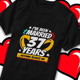 Getrouwd 37 jaar Grappig 37e bruiloft Jubileum T-shirt